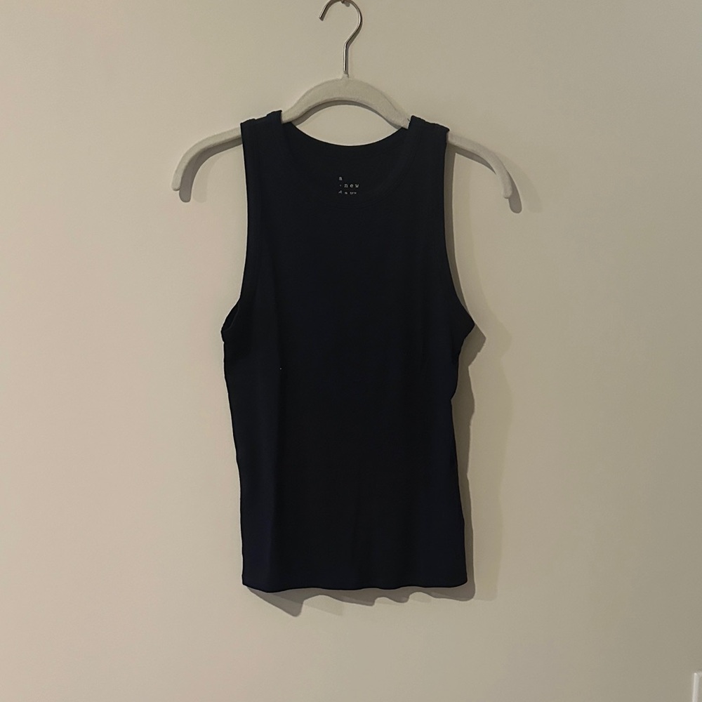 a new day Navy Ribbed Tank Top